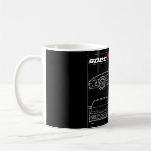 s15 spec r aero line art blue print drawing te37 coffee mug