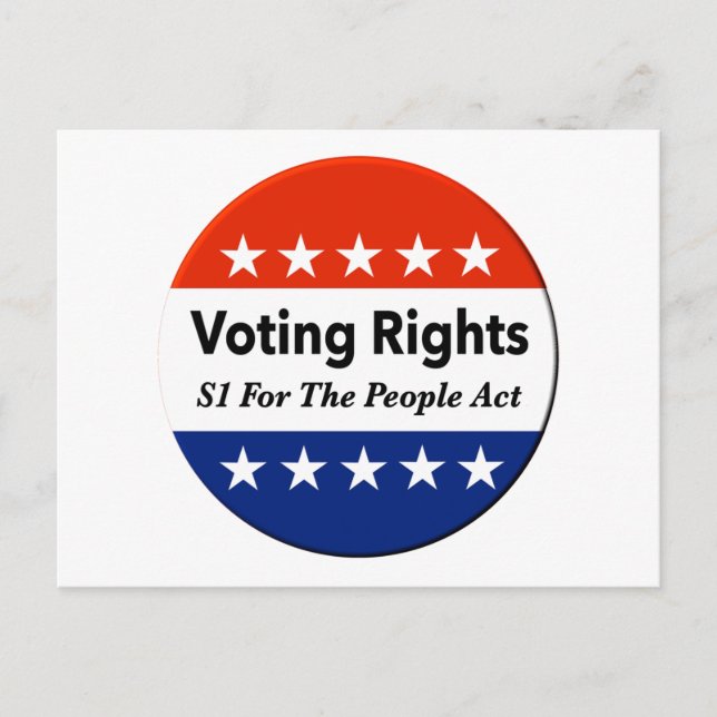 S1 Voting Rights For The People Act Postcard (Front)