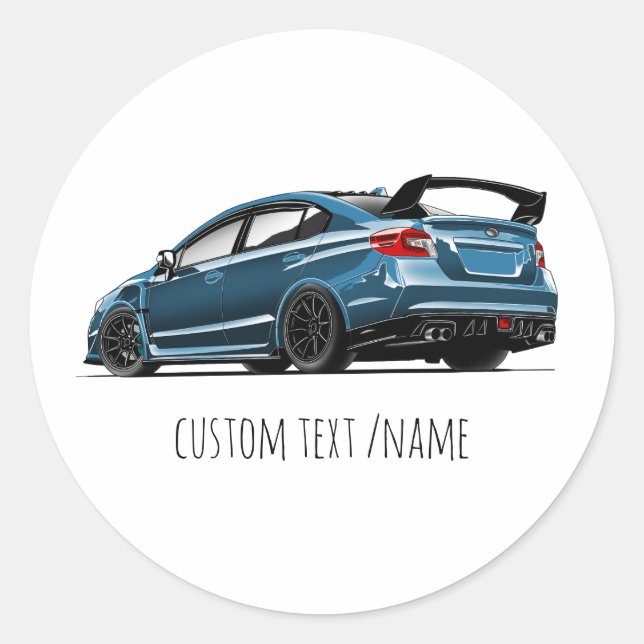 s205 rear angle drawing  classic round sticker (Front)