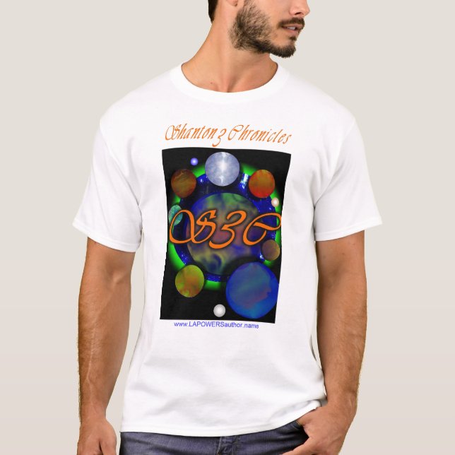 S3Cplanets8, S3C text, www.LAPOWERSauthor.name T-Shirt (Front)