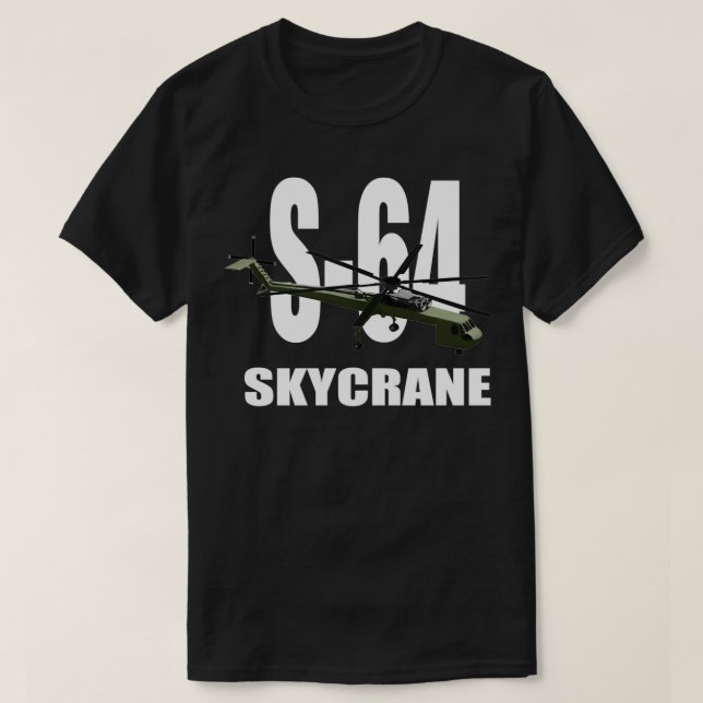 S64 Skycrane Helicopter T-Shirt (Design Front)