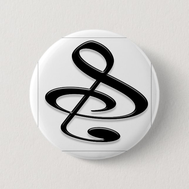 "S", "&", And/Or Treble Clef Musical Note 6 Cm Round Badge (Front)