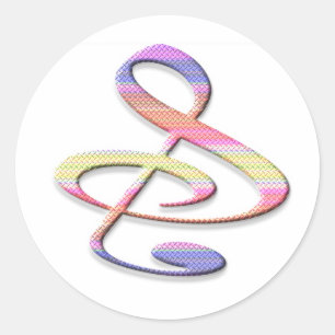 "S", "&", And/Or Treble Clef Musical Note Classic Round Sticker