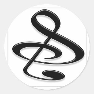 "S", "&", And/Or Treble Clef Musical Note Classic Round Sticker