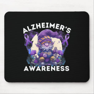 S Awareness Month Heimers Purple Ribbon Gnome Mouse Pad