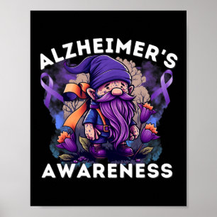 S Awareness Month T Heimer Gnomes Purple Ribbon  Poster
