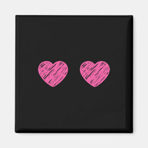 S Breasties Heart Bra Breast Cancer Awareness Worl Magnet