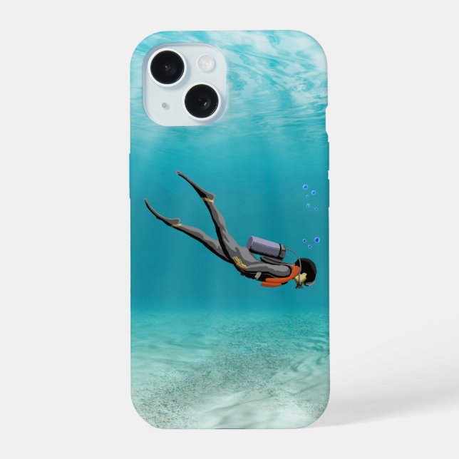 S.C.U.B.A. Diver iPhone 15 Case (Back)