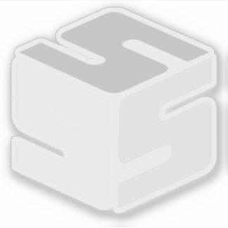 S-Cubed White Logo Sticker (3" x 3")