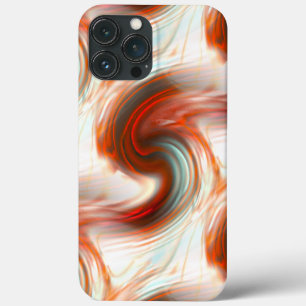 S-curve in oyster beige texture and shaded red on iPhone 13 pro max case