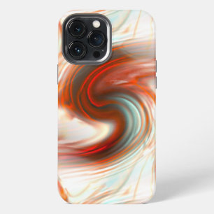 S-curve in oyster beige texture and shaded red on iPhone 13 pro max case