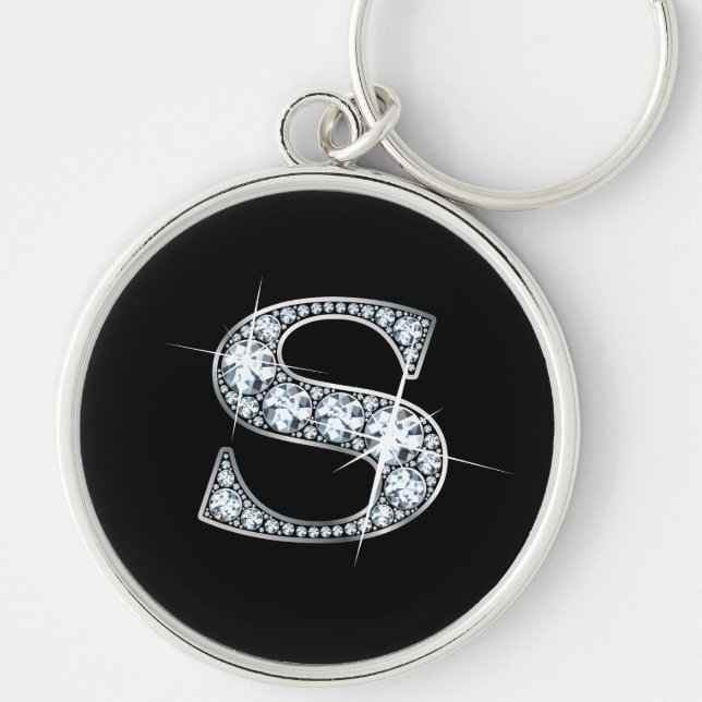 "S" Diamond Bling Keychain (Front)