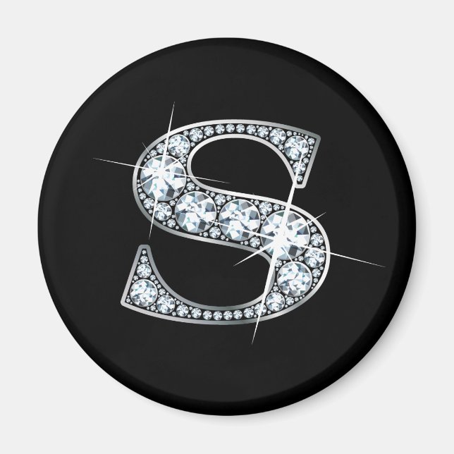 "S" Diamond Bling Magnet (Front)