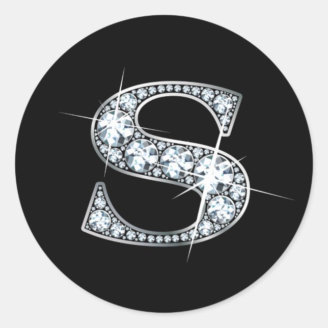 "S" Diamond Bling Sticker (Front)