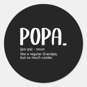 S For Men Fathers Day Idea Regular Grandpa Popa Classic Round Sticker