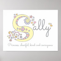 S for Sally monogram letter art name meaning