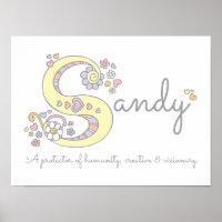 S for Sandy monogram letter art name meaning
