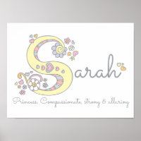 S for Sarah monogram letter art name meaning