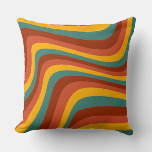 S Groovy Wavy 70s Pattern Pillows