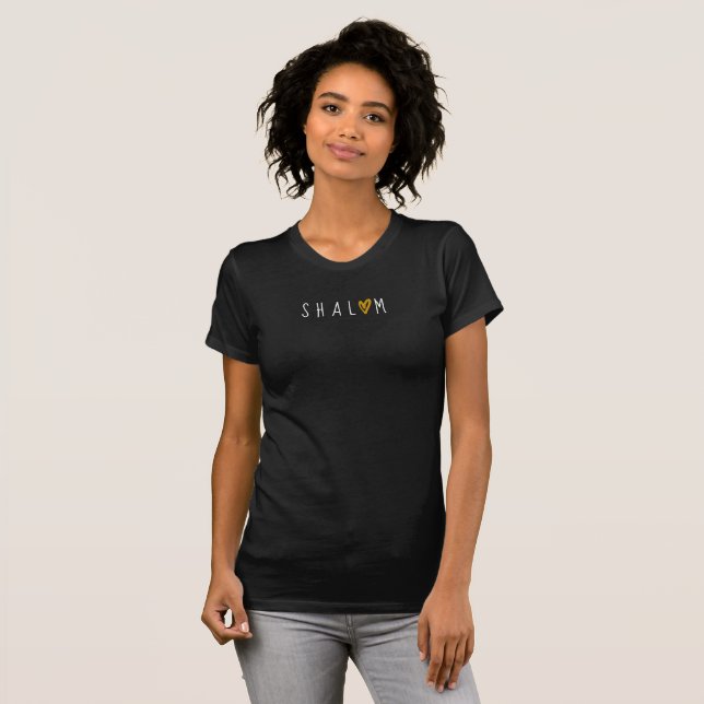S H A L O M  - Gold Heart T-Shirt (Front Full)