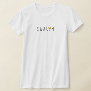 S H A L O M  with a Gold Heart  T-Shirt
