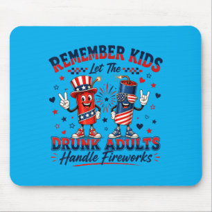 S Handle Fireworks Patriotic Men Women Graphic Mouse Pad