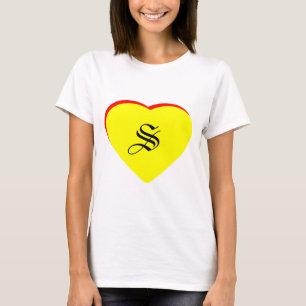 "S" Heart Yellow Red Wedding Invitation The MUSEUM T-Shirt