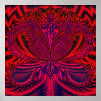 S.I. "Ruby's Passion" Abstract Fractal Art Poster
