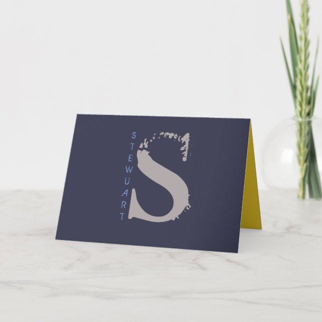 S Initial Collection Bar Mitzvah Thank-You Card (Front)
