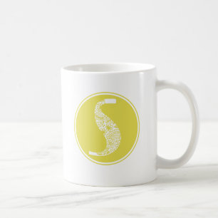 S Initial Floral Monogram Coffee Mug