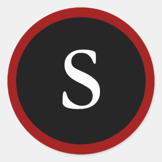 S : Initial S Letter S  Red, White & Black Sticker