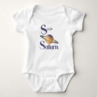 S is for Saturn Cute Planet & Astronomy Design Baby Bodysuit