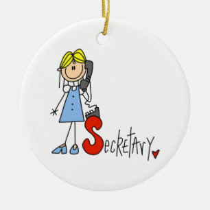 S is for Secretary Ceramic Tree Decoration
