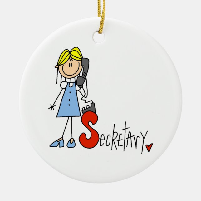 S is for Secretary Ceramic Tree Decoration (Front)