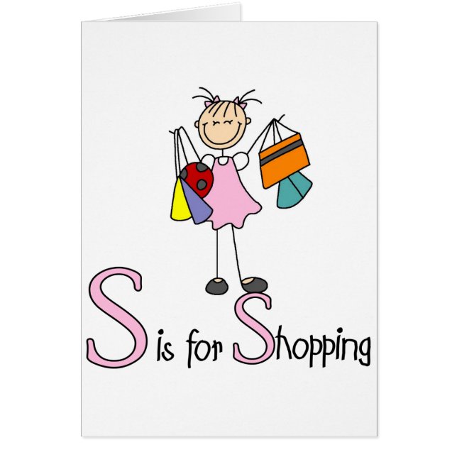 S Is For Shopping Card (Front)