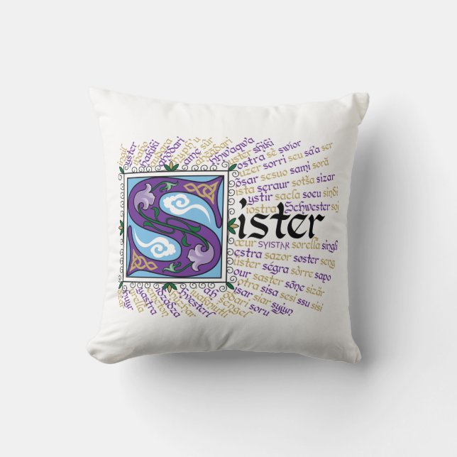 S is for Sister Pillow (Front)