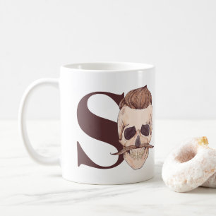 S is for Skeleton Hipster Skeleton Coffee Mug