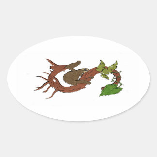 S is for Sloth Oval Sticker