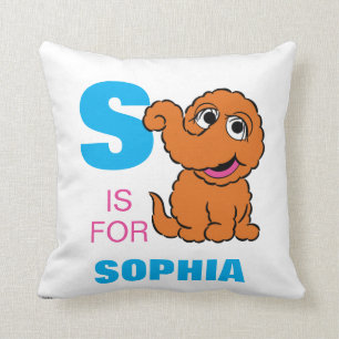 S is for Snuffleupagus   Add Your Name Cushion