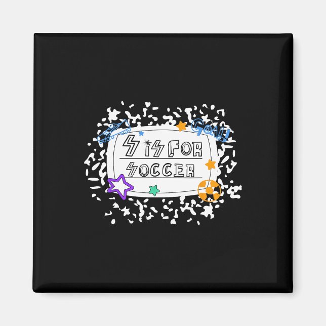 S Is For Soccer Composition Notebook Game Day Teac Magnet (Front)