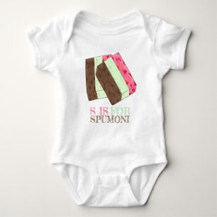 S is for SPUMONI Italian Ice Cream Gelato Dessert Baby Bodysuit