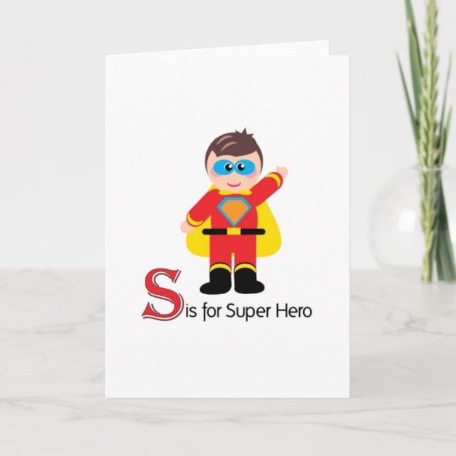S is for Super Hero Loveable Letters Greeting Card (Front)