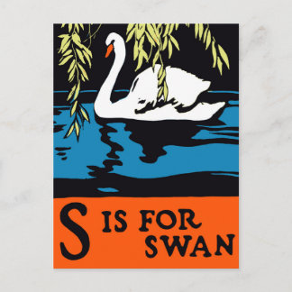 S is for Swan Poster Postcard