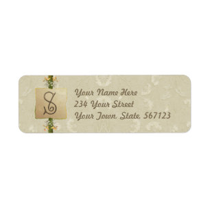 S - Ivory Elegance Monogram Return Address Label