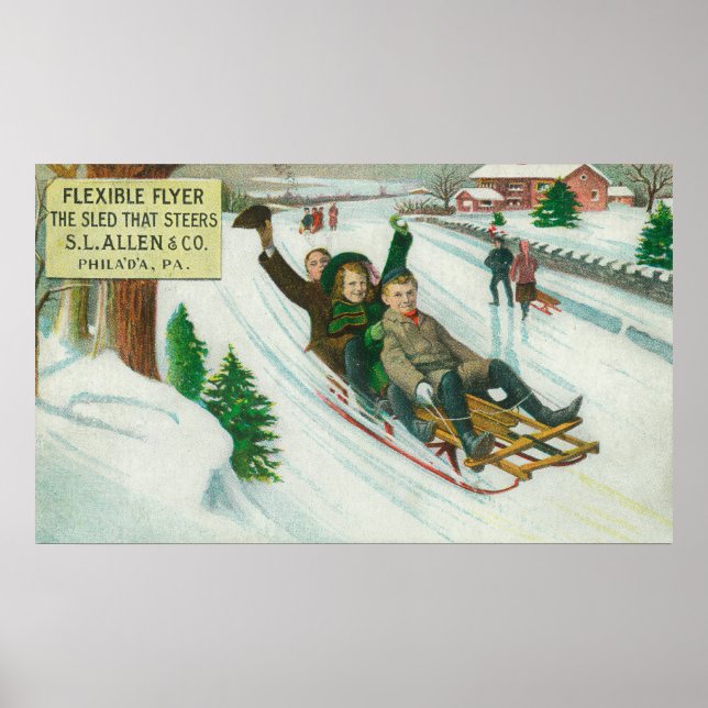 S L Allen & Co Flexible Flyer Sled Poster (Front)