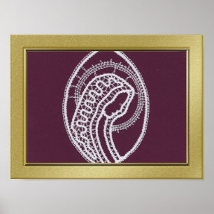 S.MaryElegant fine gold border frame custom photo Poster