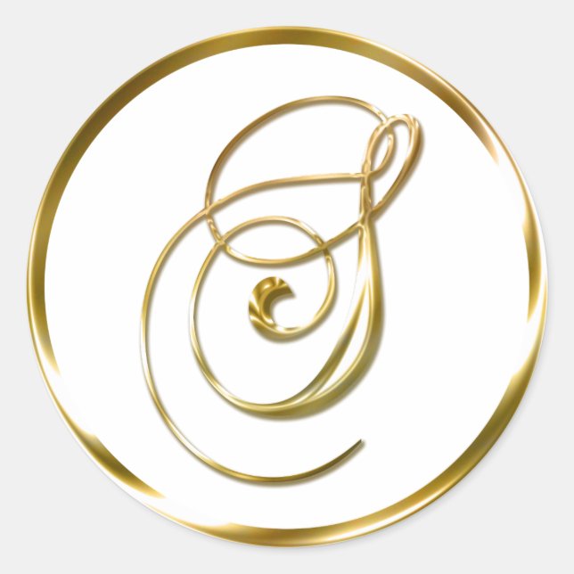 S Monogram Faux Gold Envelope Or Favour Seal (Front)