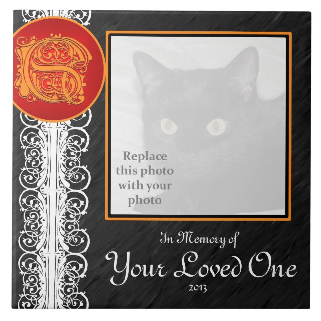 S Monogram "In Memory of Your Loved One" Tile (Front)