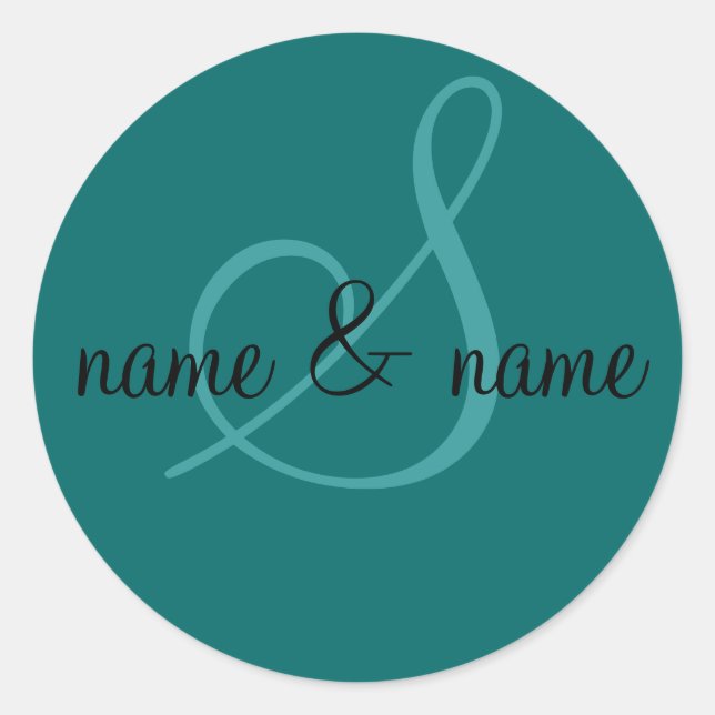 "S" monogram label, personalise first names Classic Round Sticker (Front)