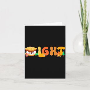 S’more 8th birthday camping theme 8 year old party card
